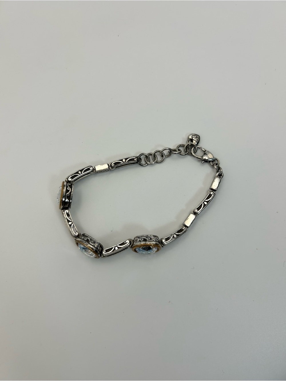 Brighton Venusian Bracelet - Clear Crystals Two-tone Gold Silver Plated Retired - Picture 7 of 10